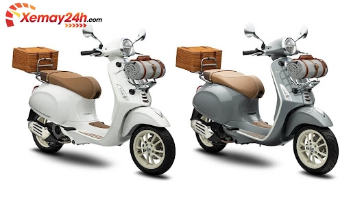 Vespa Primavera Picnic 125 White Innocenza với Grey Materia