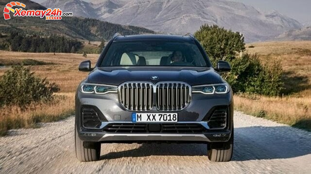 Đầu xe BMW X7 thiết kế mạnh mẽ, vuông vức